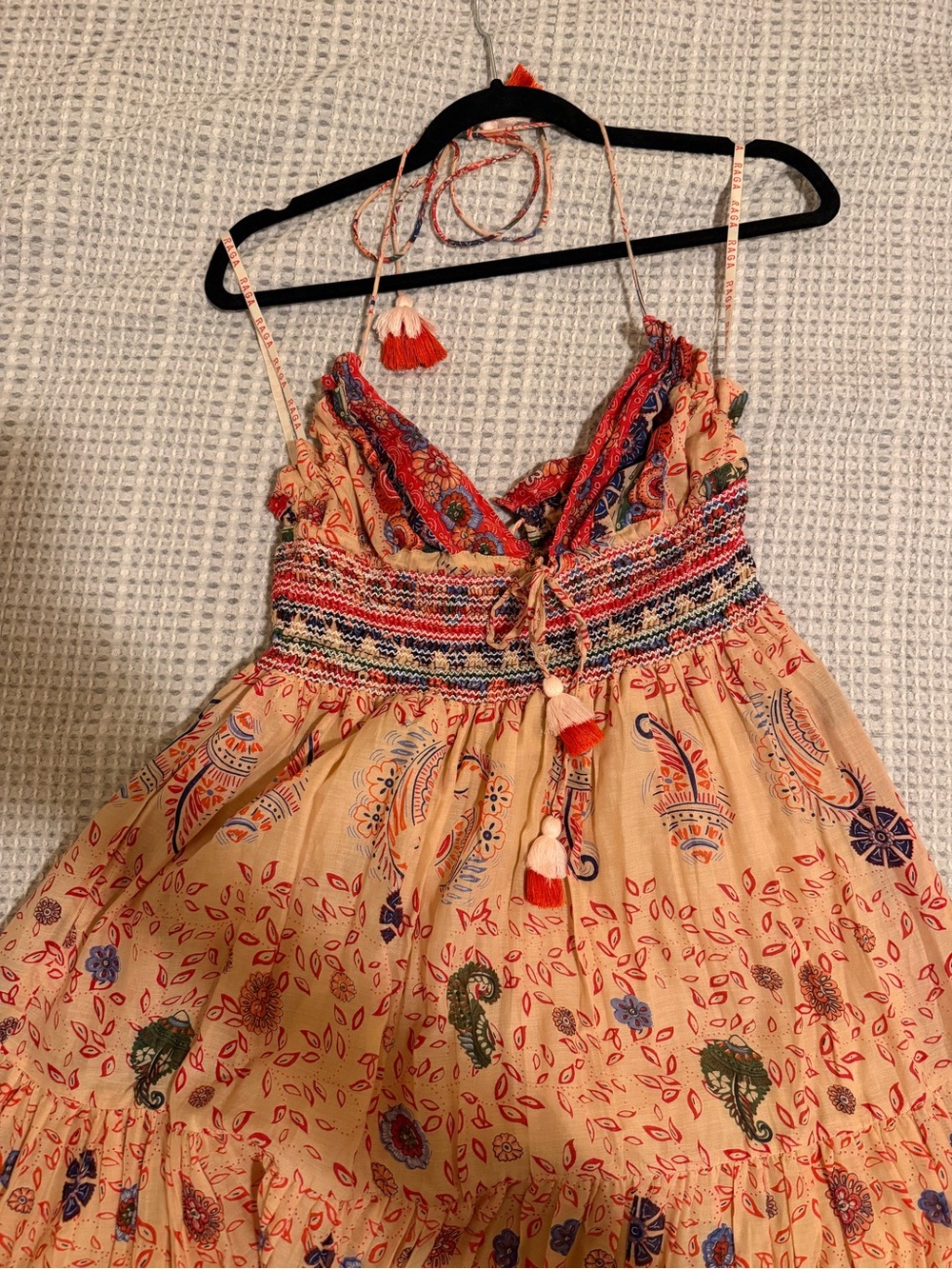 RAGA Peach Floral Paisley Halter Maxi Dress - Picture 7 of 10